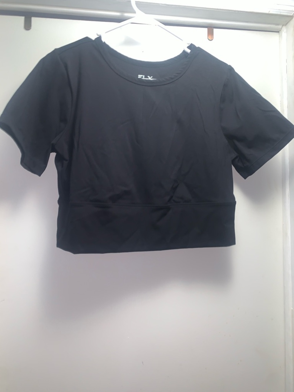 FLX Black Cropped Active Tee - Women's Short Sleeve Crop Top